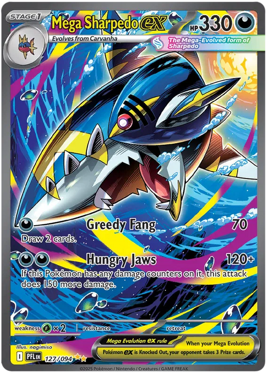 Mega Sharpedo ex - 127/094 - Illustration Rare (NM)