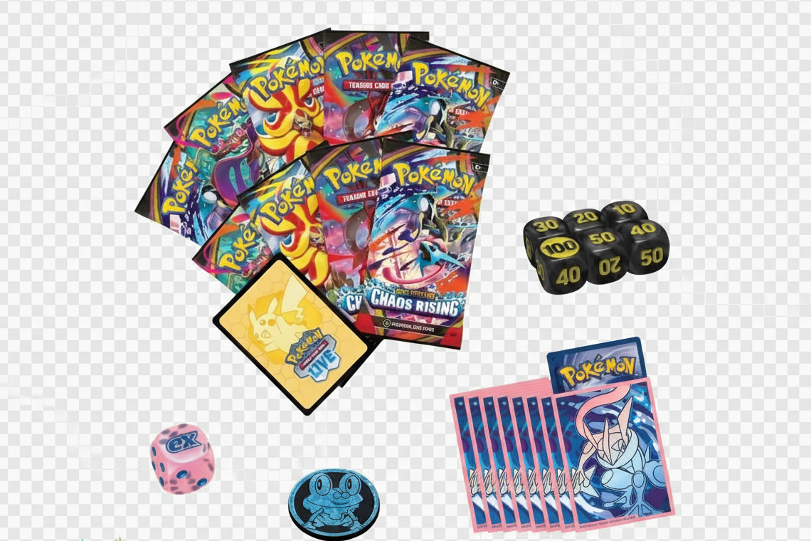 Pokémon TCG Chaos Rising Elite Trainer Box sem fundo