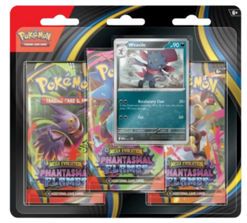 Pokémon TCG: Mega Evolution - Phantasmal Flames 3-Pack Blister (Weavile)